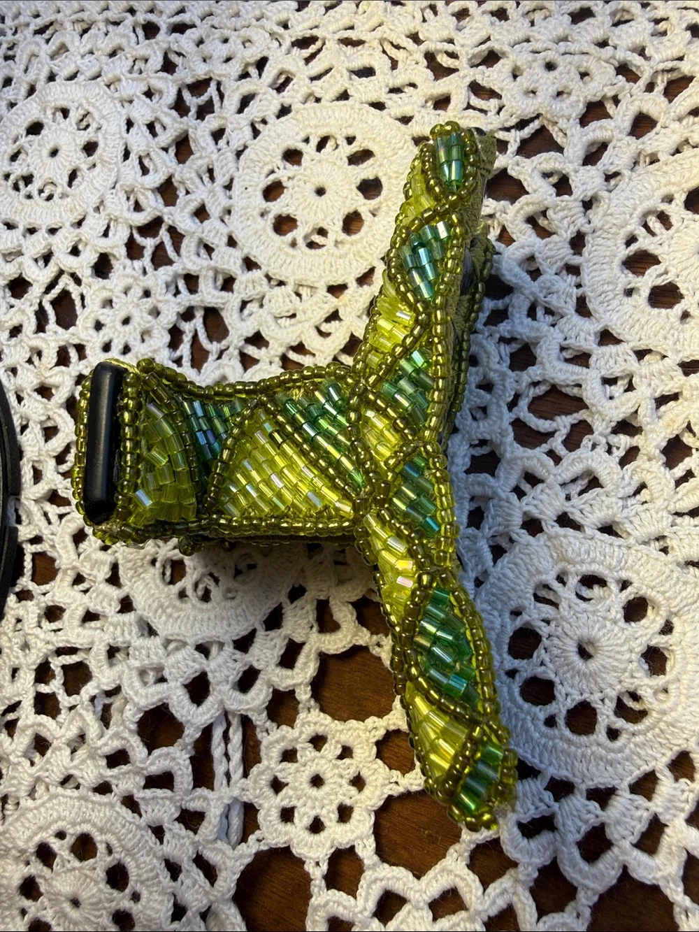 Handmade beaded green